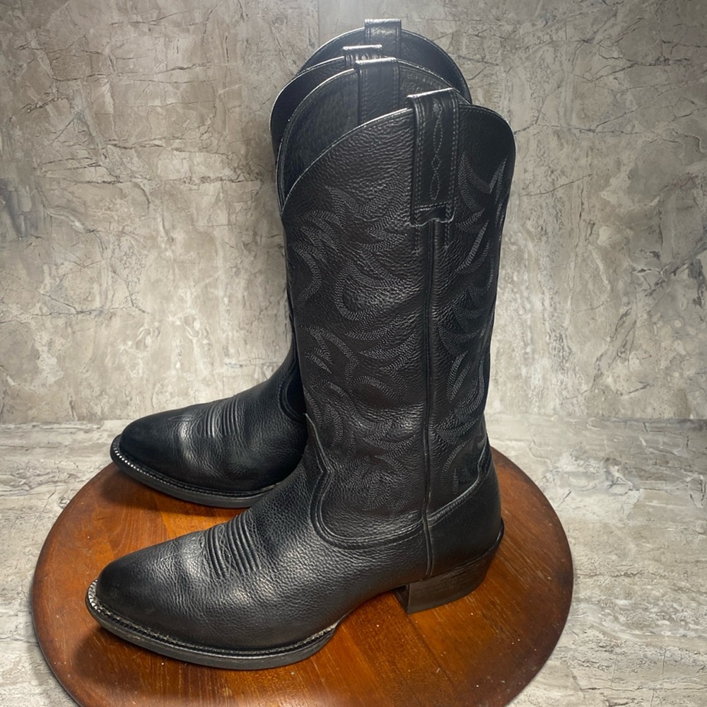 Ariat Men’s Haritage R Toe `Black Deertan’ Western Boots - Size: 9.5 EE (Wide)